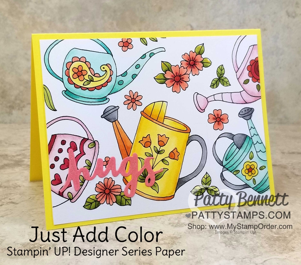 Retiring Just Add Color Designer Paper Card Ideas - Patty Stamps