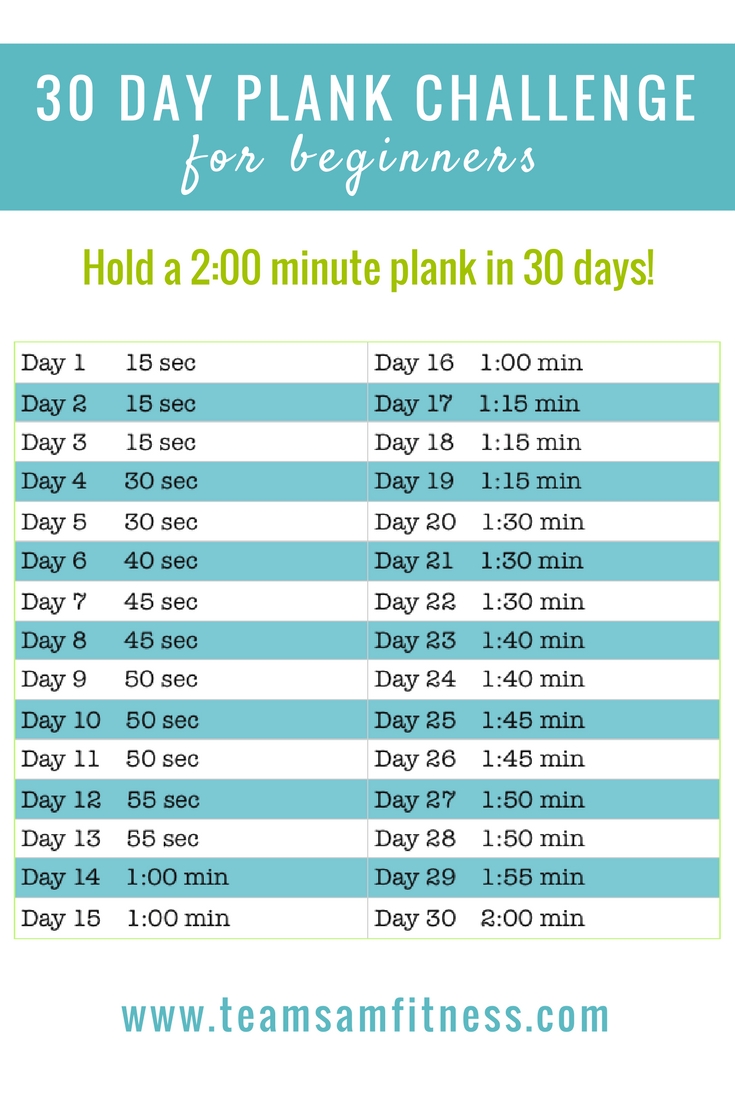 Universal 30 Day Plank Challenge Printable In Word Get Your Calendar