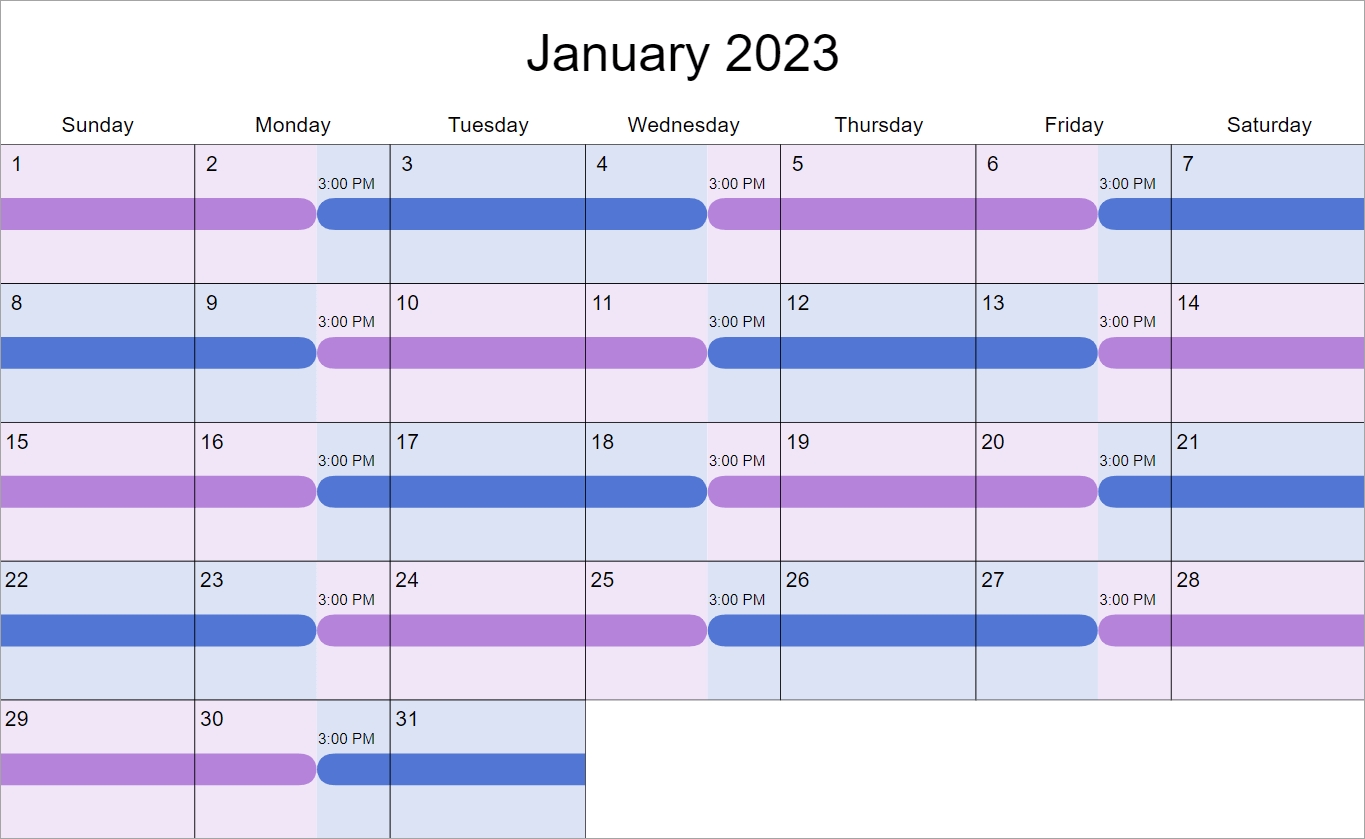 Shared Parenting Example Schedules — 2-2-3 And Alternating