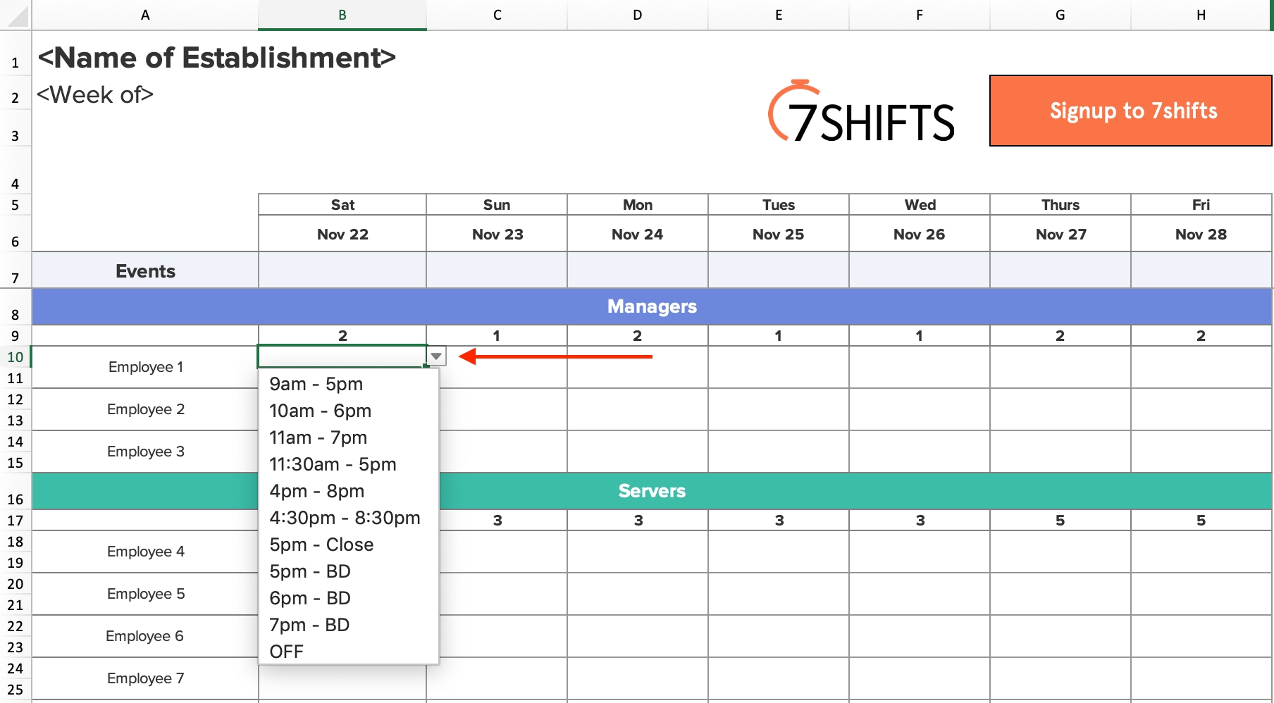 shift work schedule templates free