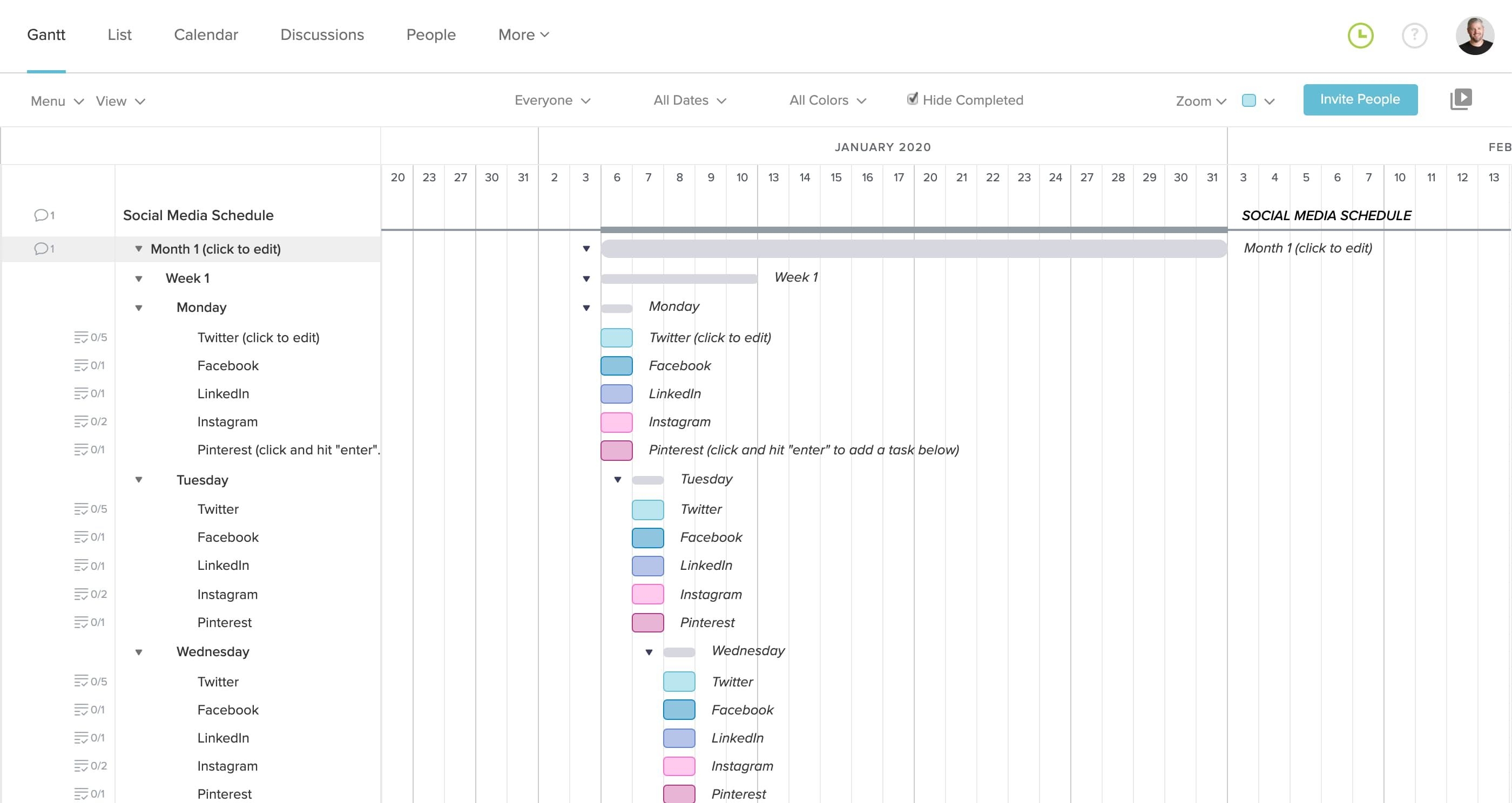 Social Media Marketing Plan Template And Calendar | Teamgantt