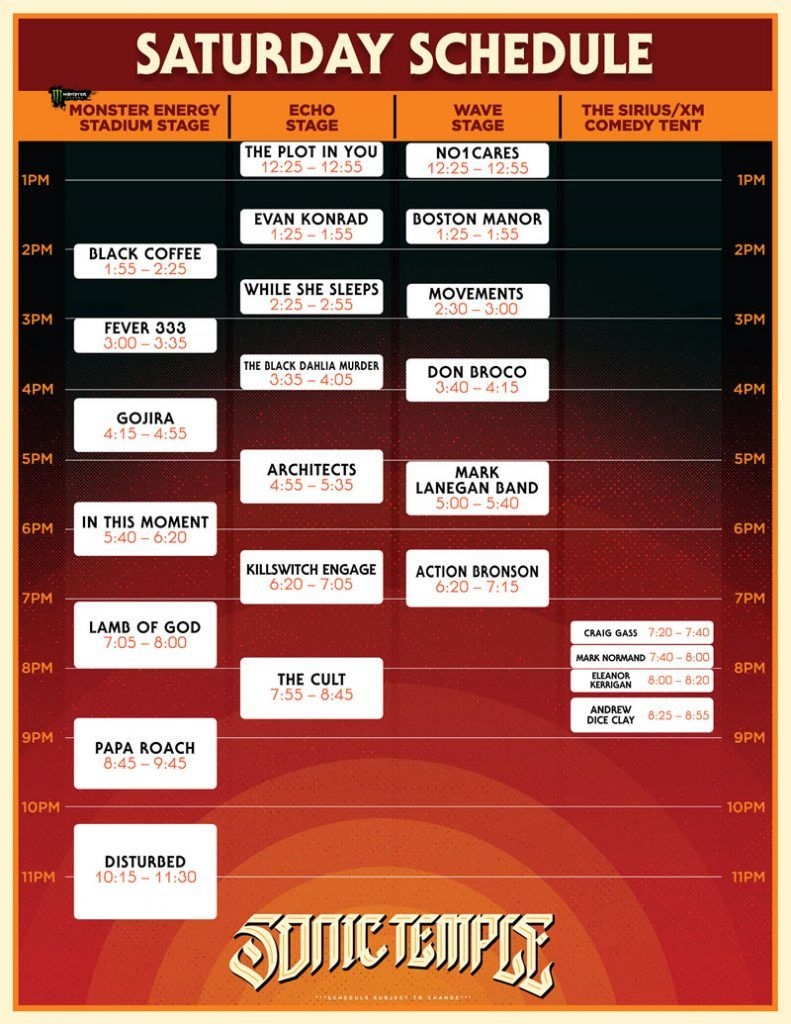 Sonic Temple Set Times | Zrock