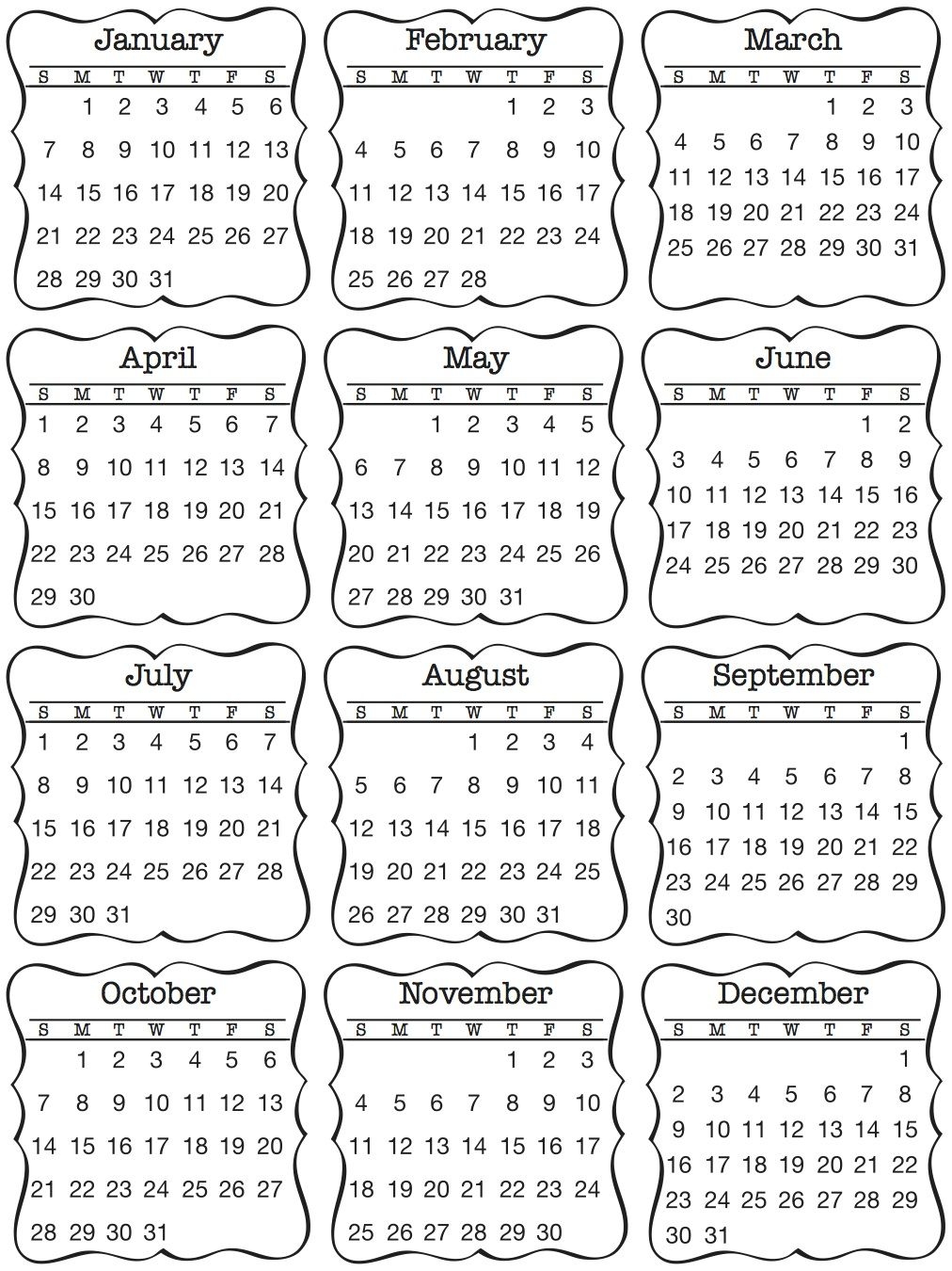 Srm48024-Discontinued:mini Calendar Sticker / Decorativ