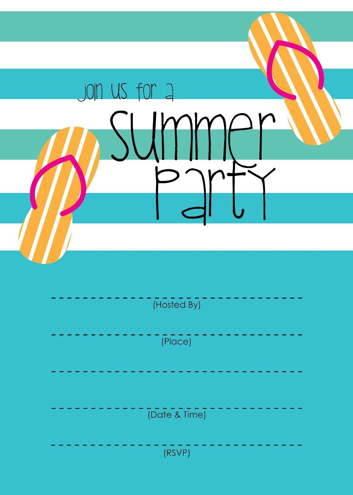 Summer Party Invitation – Free Printable (With Images