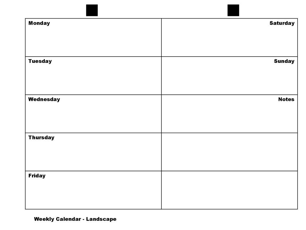 Sunday Through Saturday Calendar - Bance