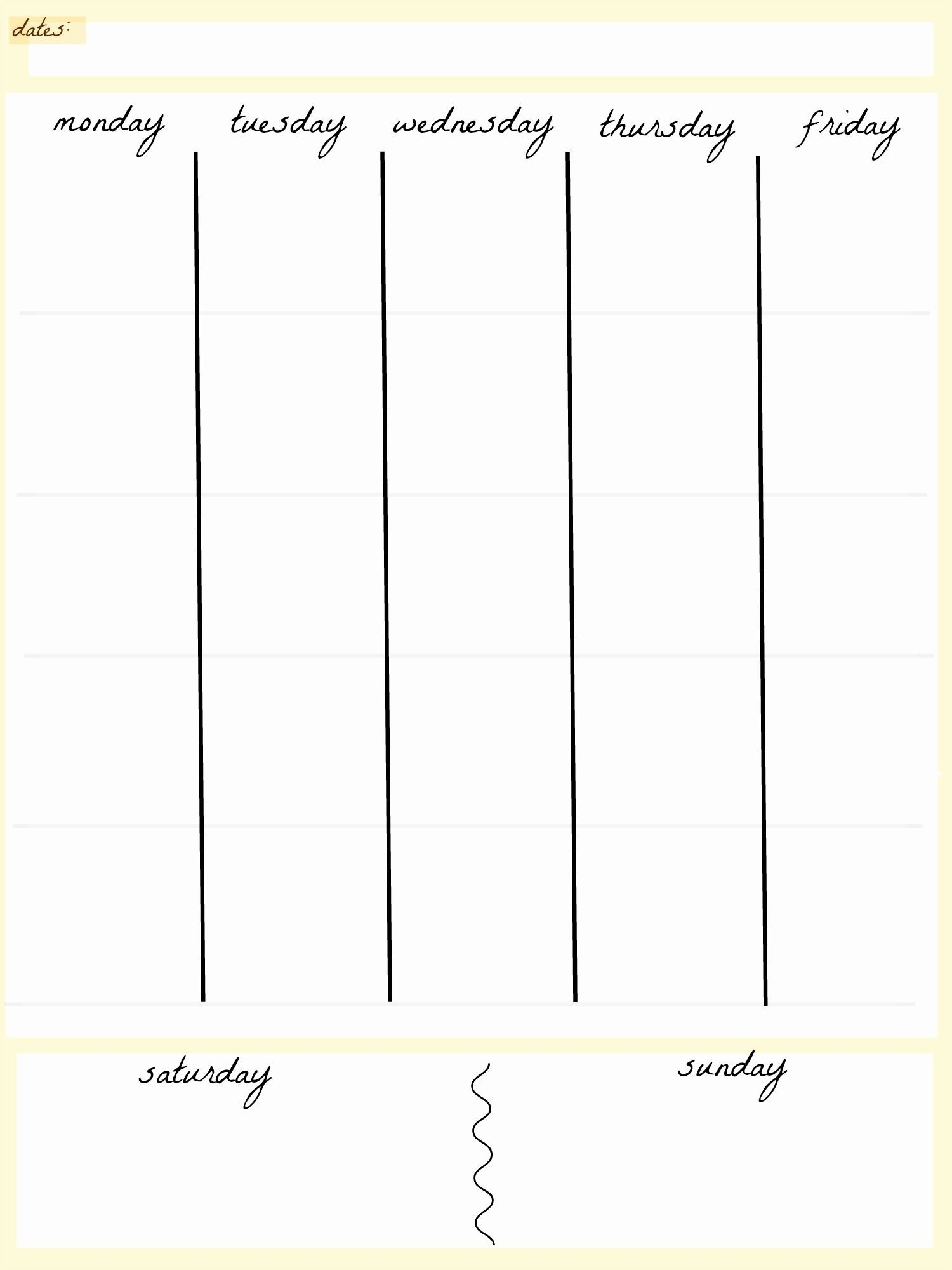 Take Blank 5 Day Calendar Printable (With Images) | Weekly