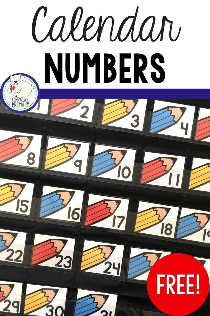 Printable Preschool Calendar Numbers 1 31