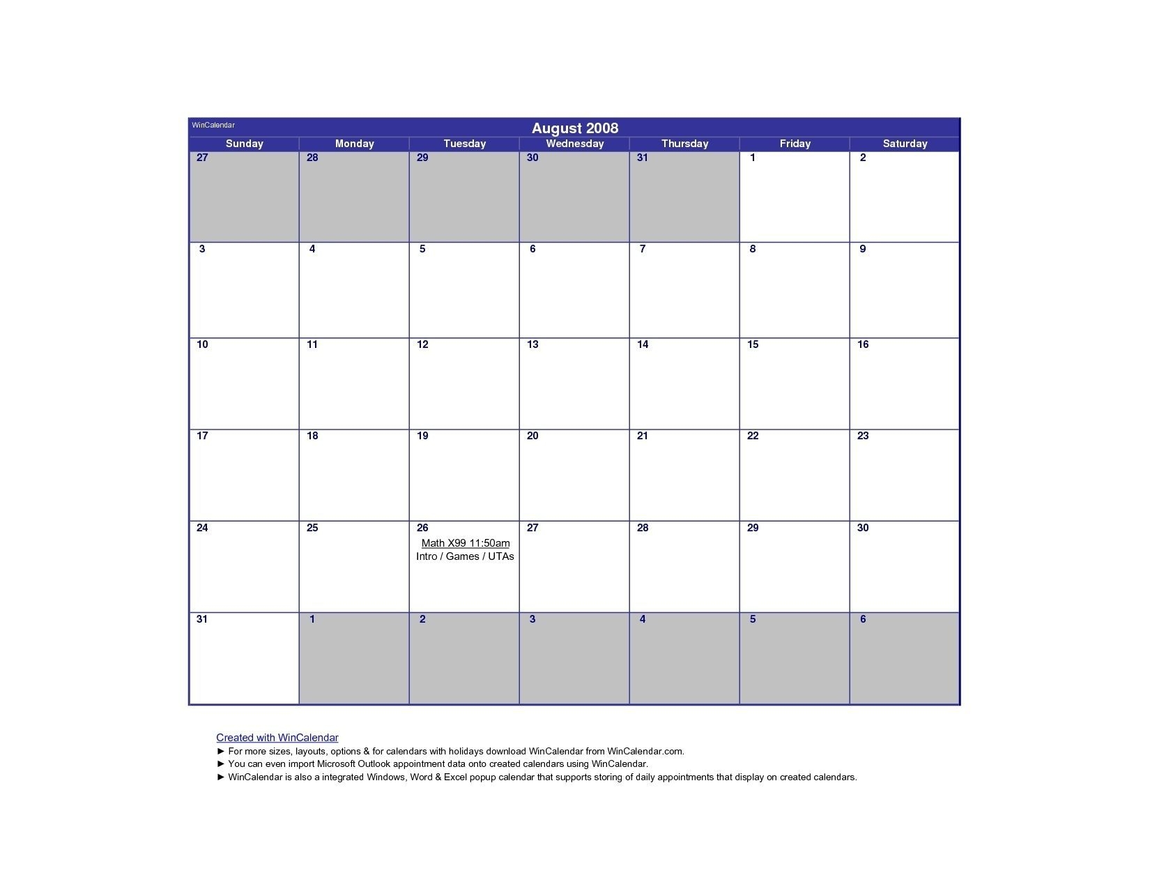 Take Win Calendar August 2019 Printable (With Images