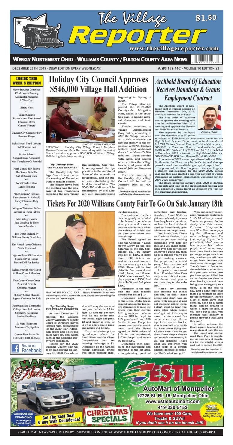 The Village Reporter - December 25Th, 2019 By