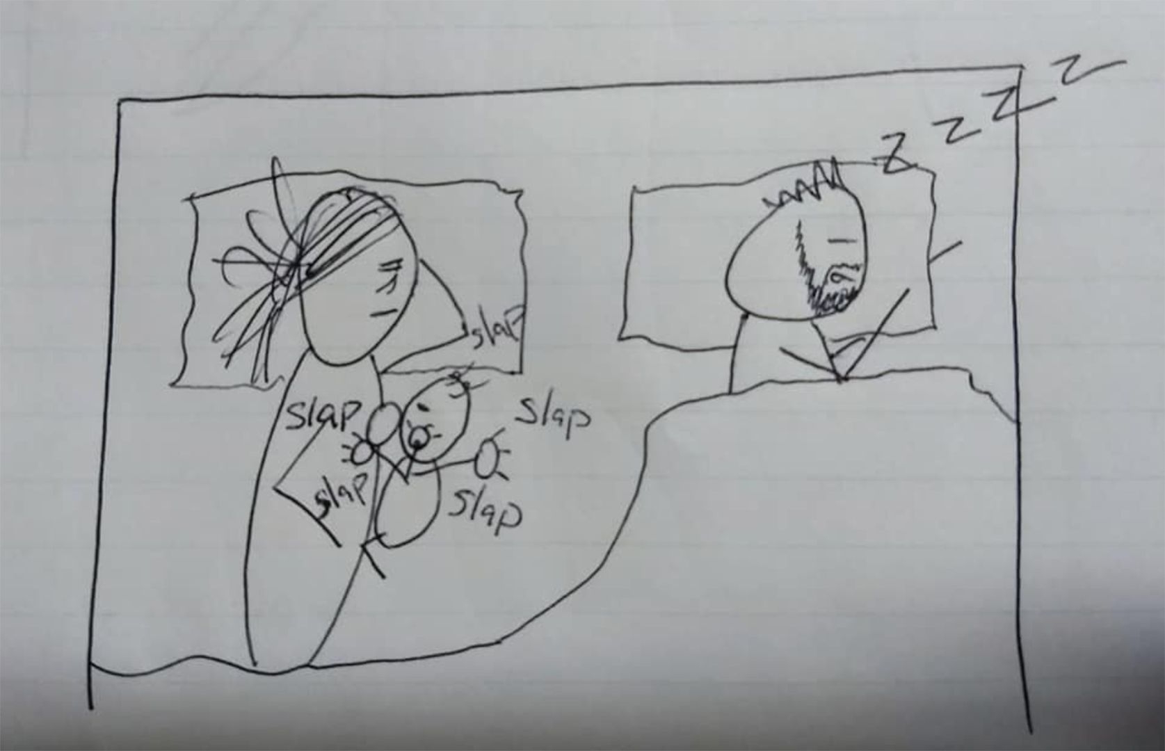 These Breastfeeding Doodles While Dad Sleeps Are Hilariously