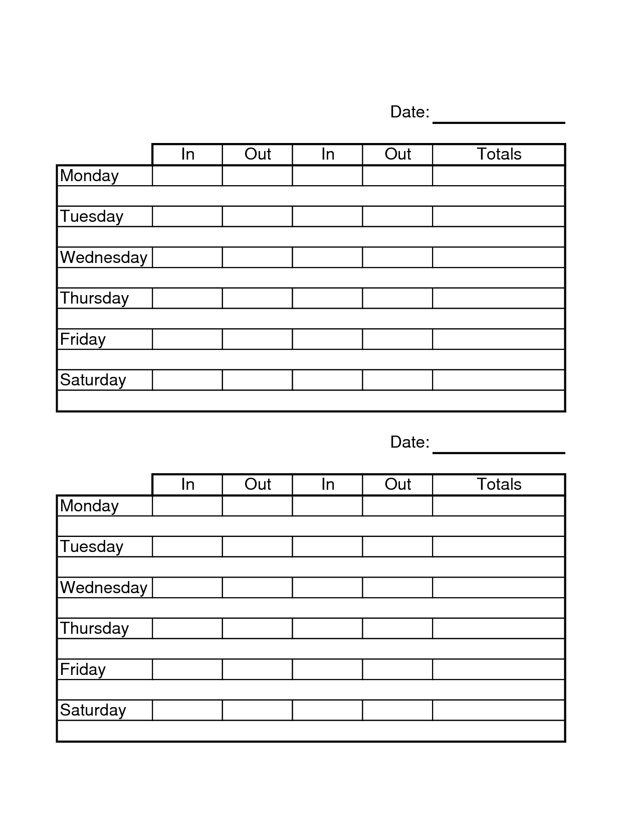 Two Week Time Sheets | Employee Time Sheets | Timesheet