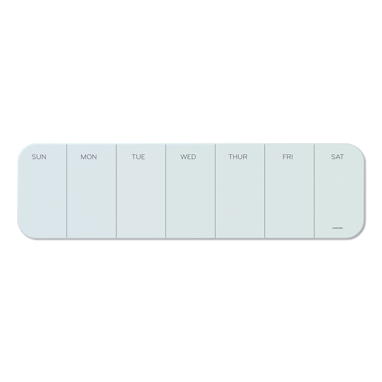 U Brands Cubicle Glass Dry Erase One Week Calendar Board - 20&quot; X 5-1/2&quot; -  White