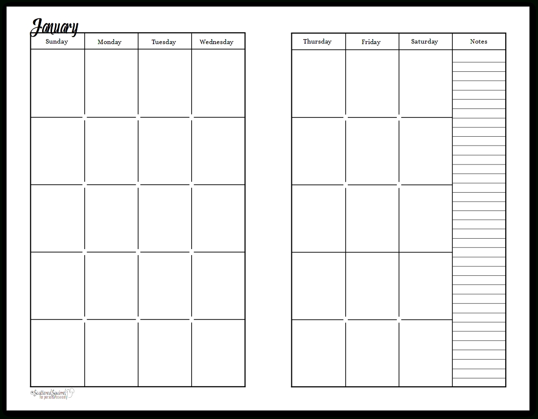 The 2 Page Monthly Calendar Template