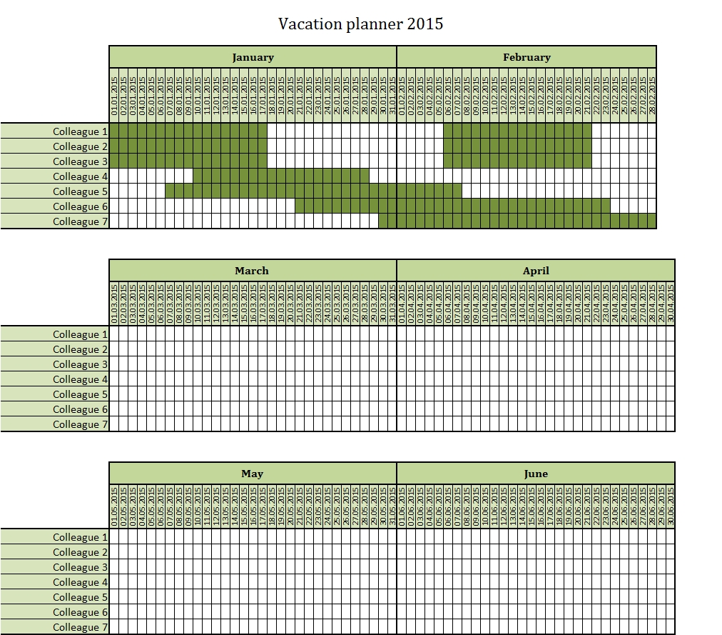Vacation Planner 2015 Excel Template – Free To Download