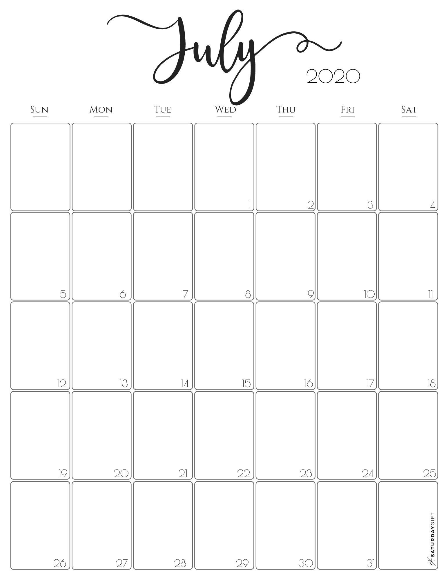 Vertical 2020 Monthly Calendar - Stylish (&amp; Free