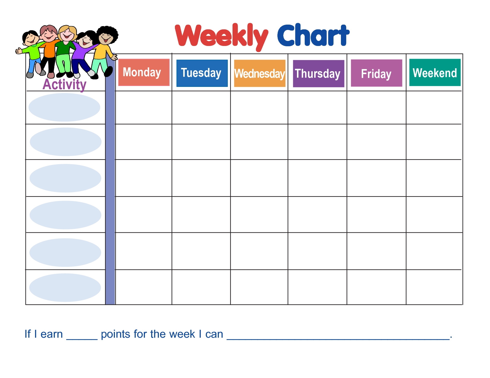 Weekly Behavior Chart Template (With Images) | Behavior