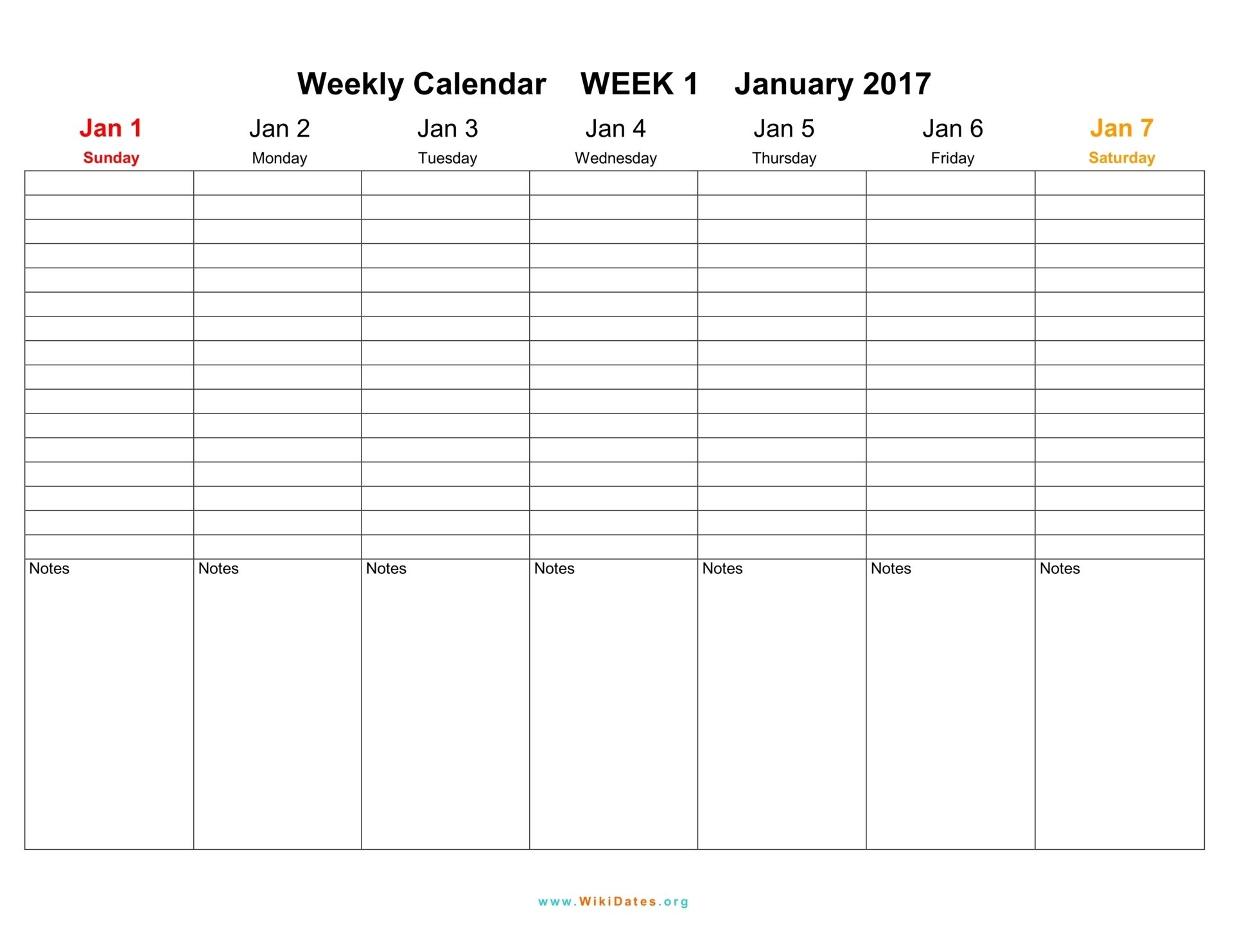 Weekly Calendar - Download Weekly Calendar 2017 And 2018