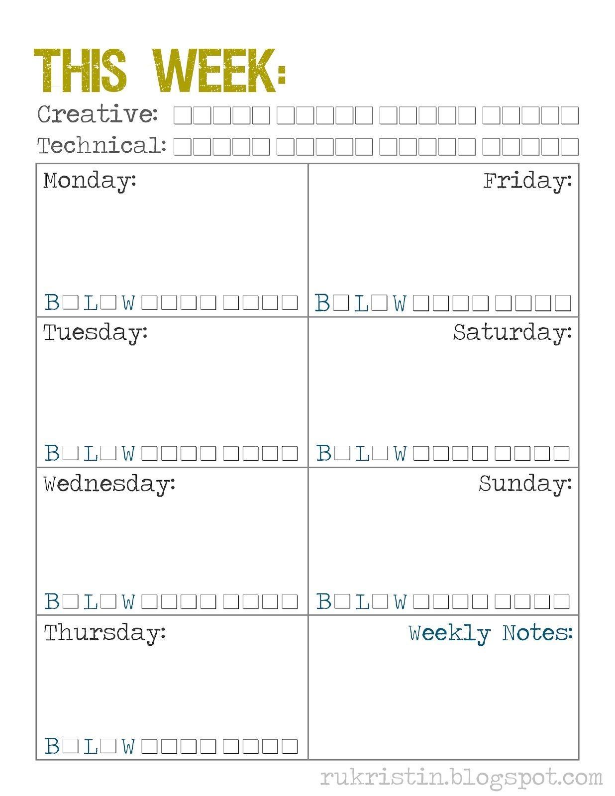 Weekly Calendar Template | Weekly Calendar Printable, Weekly