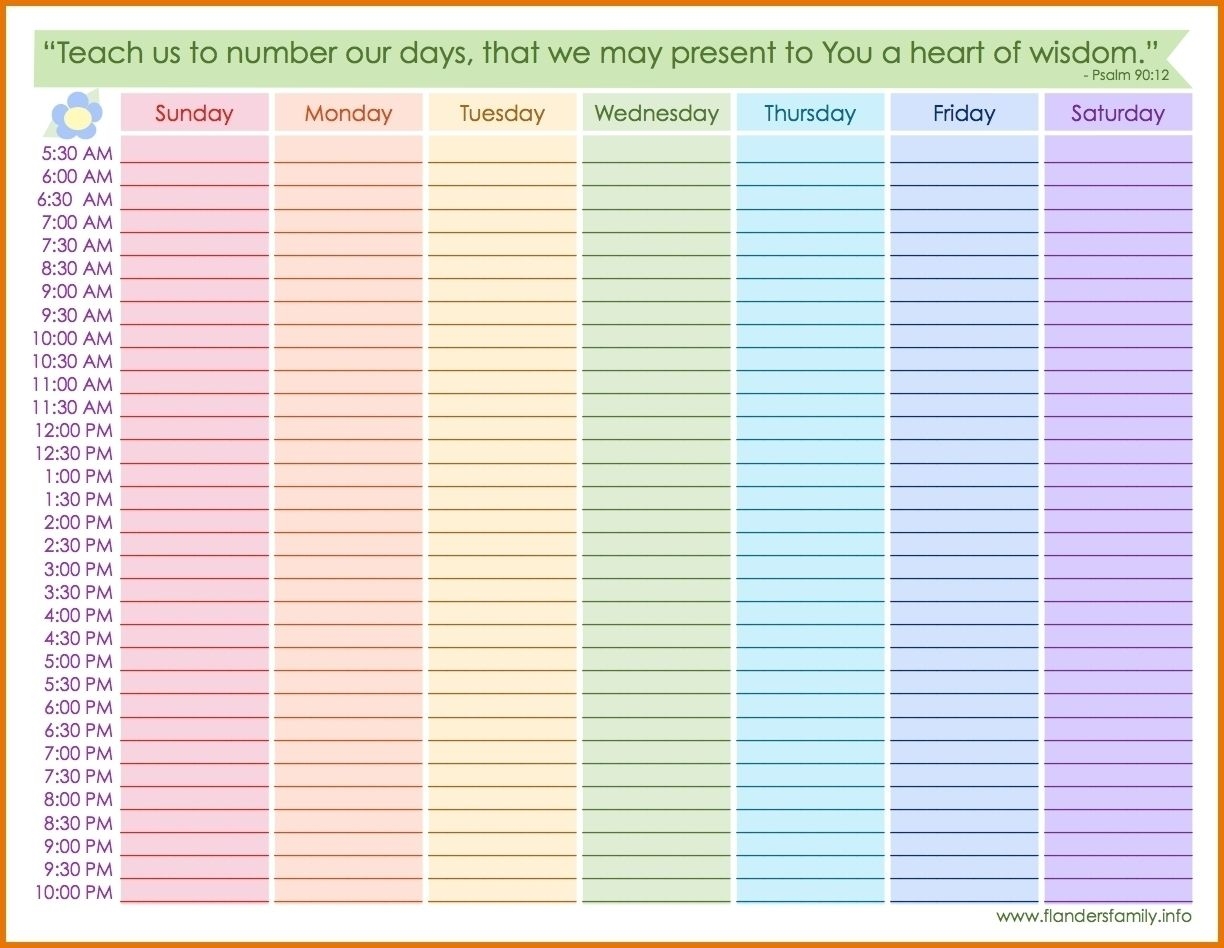 Best Printable Day Calendar Hour - Get Your Calendar Printable