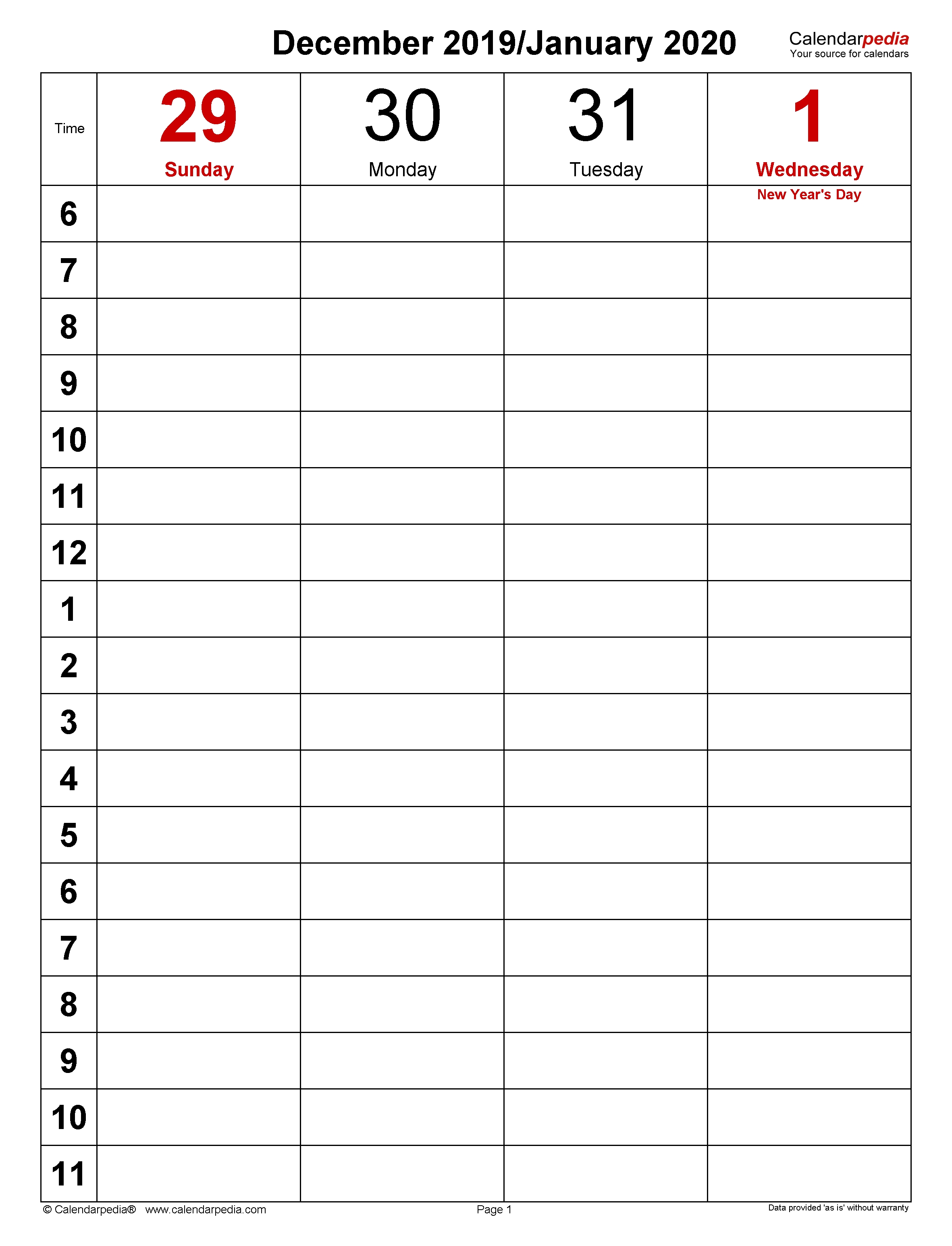 Weekly Calendars 2020 For Pdf - 12 Free Printable Templates