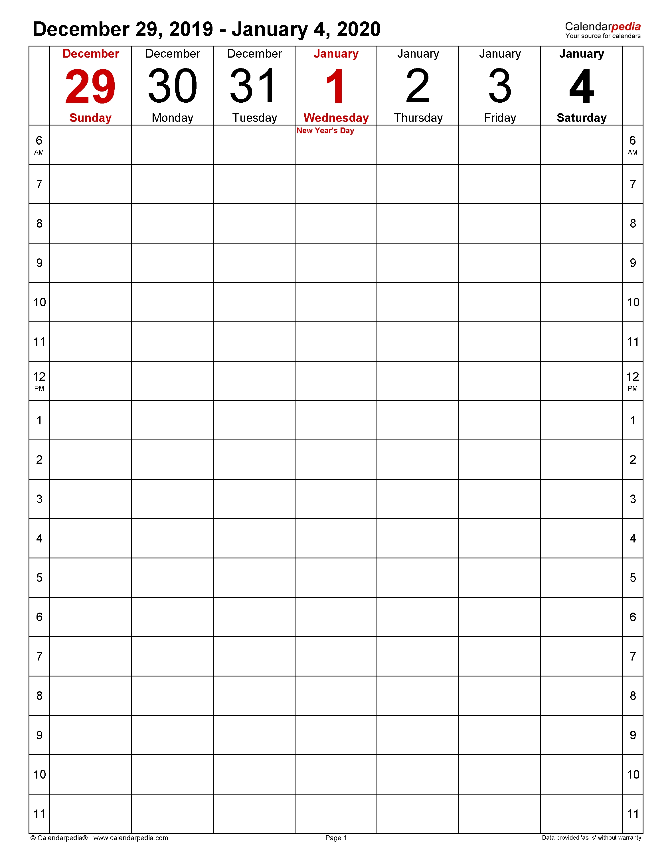 Weekly Calendars 2020 For Word - 12 Free Printable Templates