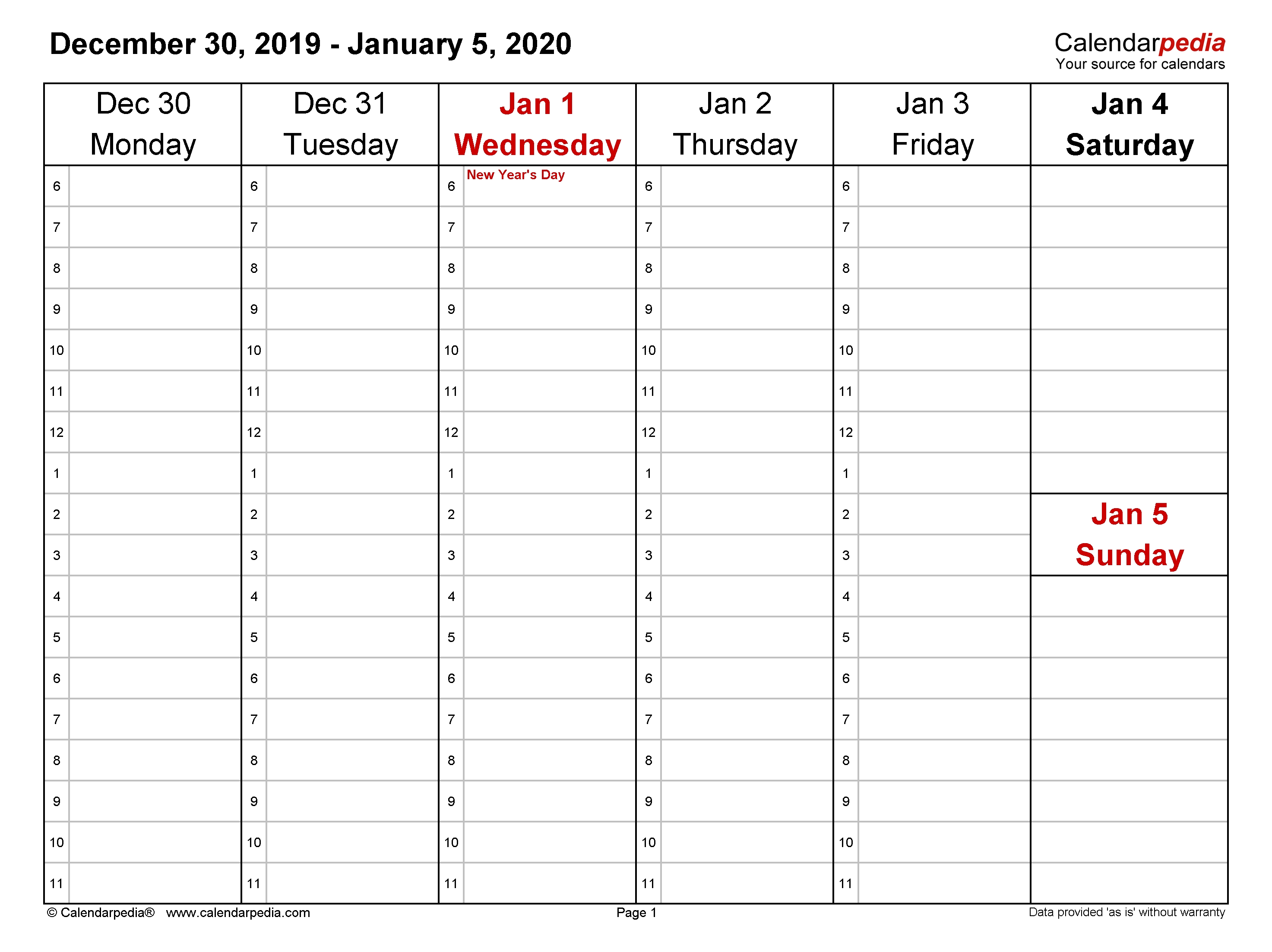 Weekly Calendars 2020 For Word - 12 Free Printable Templates