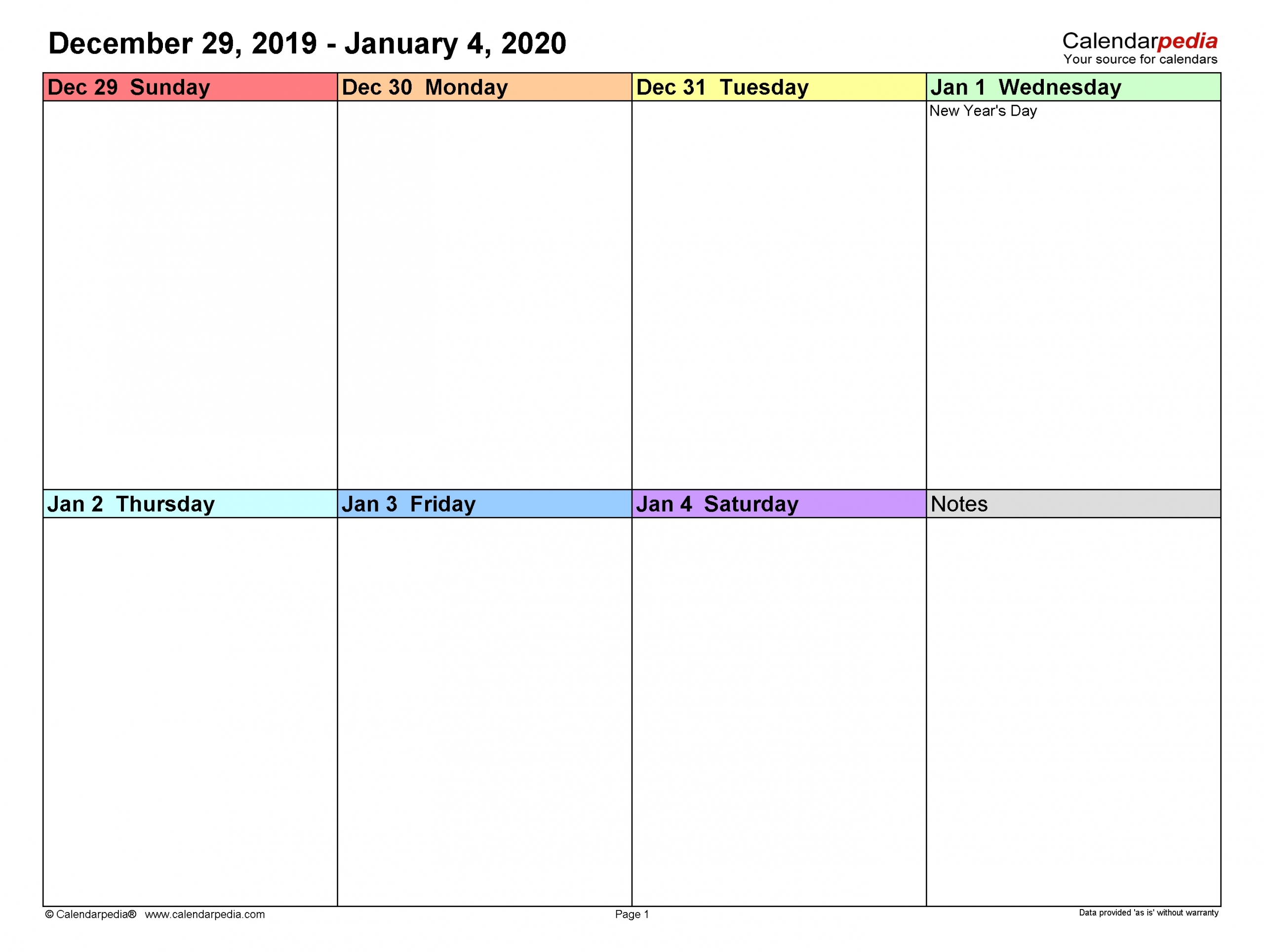 Weekly Calendars 2020 For Word - 12 Free Printable Templates