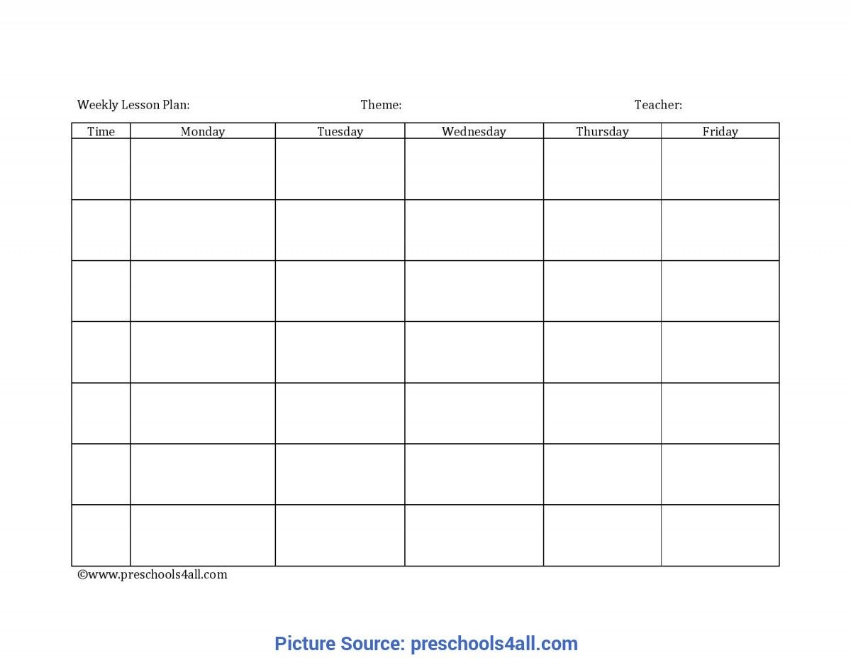Weekly Lesson Plan Template Word Editable