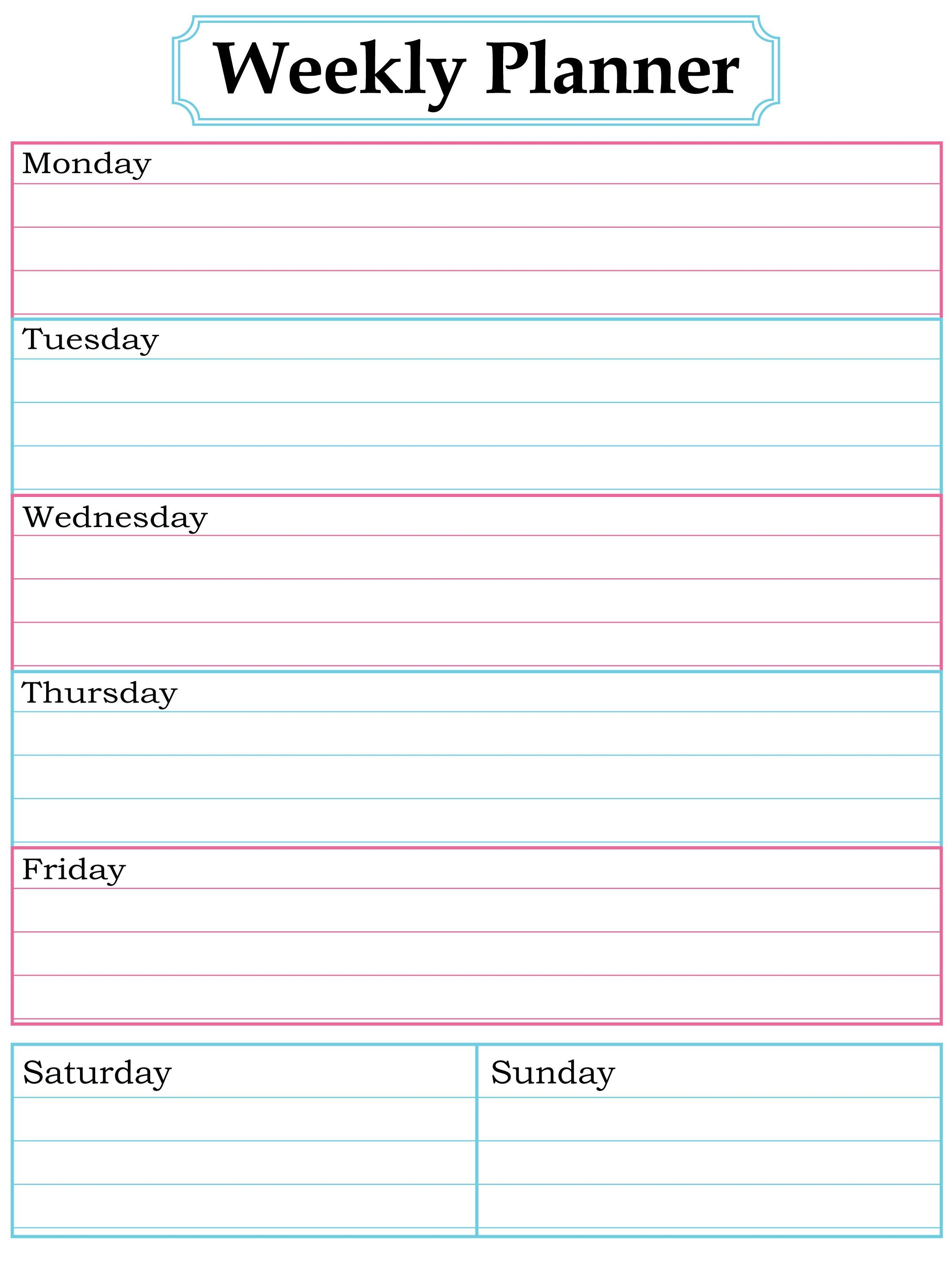 Weekly Planner Page (With Images) | Weekly Planner Template