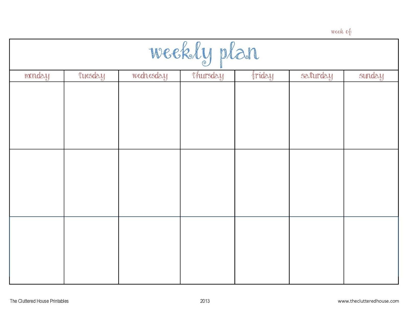 Weekly Planner Printable (With Images) | Weekly Calendar