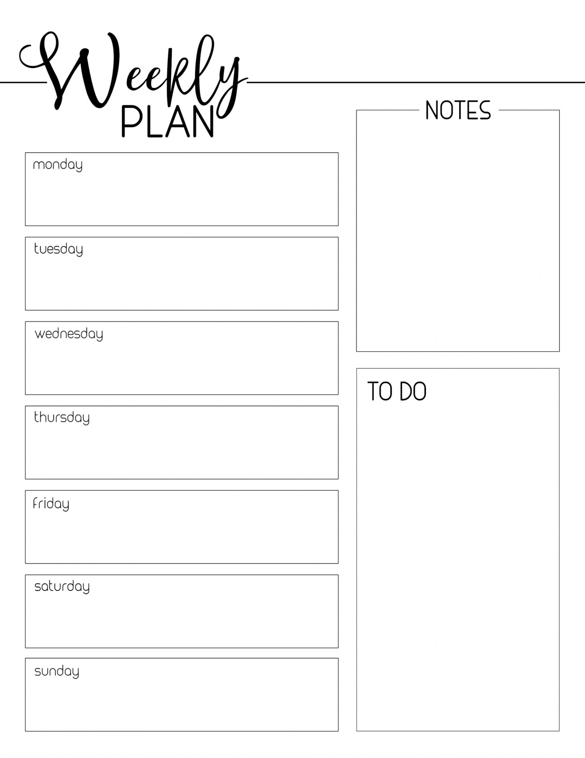 Weekly Planner Template Free Printable - Paper Trail Design