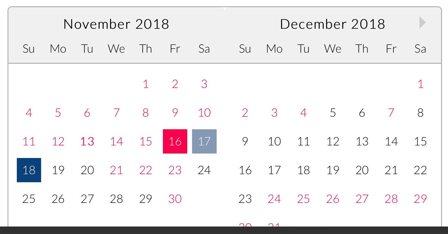 With 2 Months Shown And Inline Calendar, The Months Shift