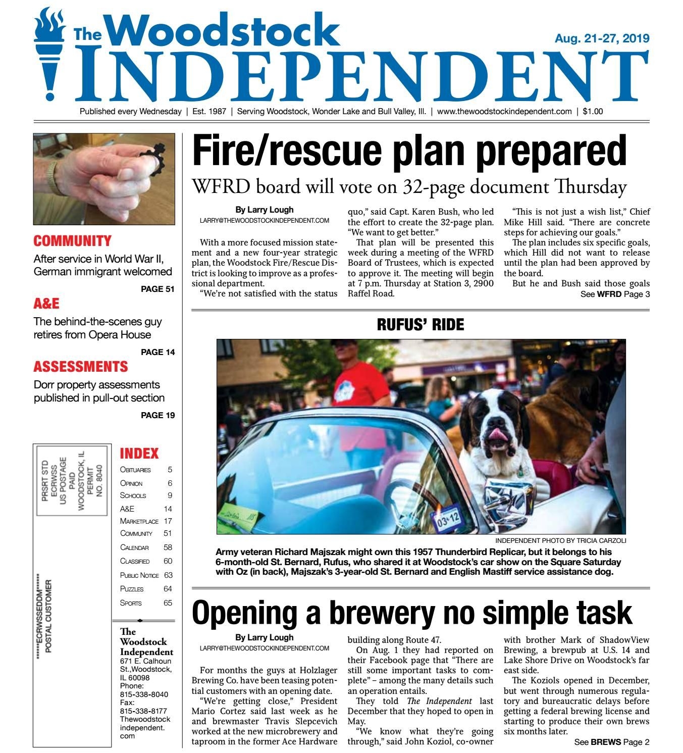 Woodstock Independent 8/21/19 By Woodstock Independent - Issuu