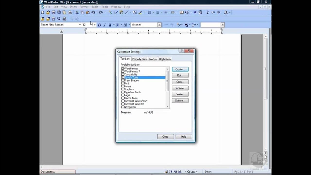 Wordperfect: Modifying Toolbars And Keyboards | Lynda