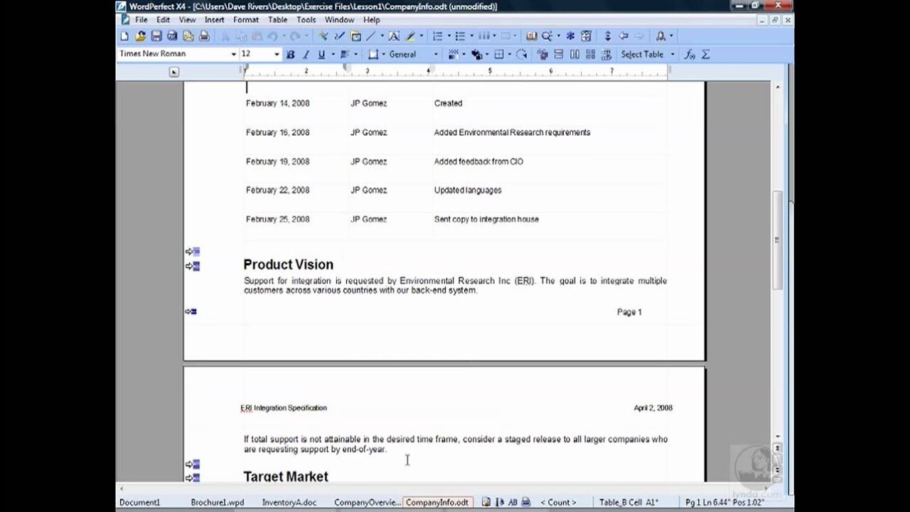 Wordperfect: Navigating In Wordperfect | Lynda