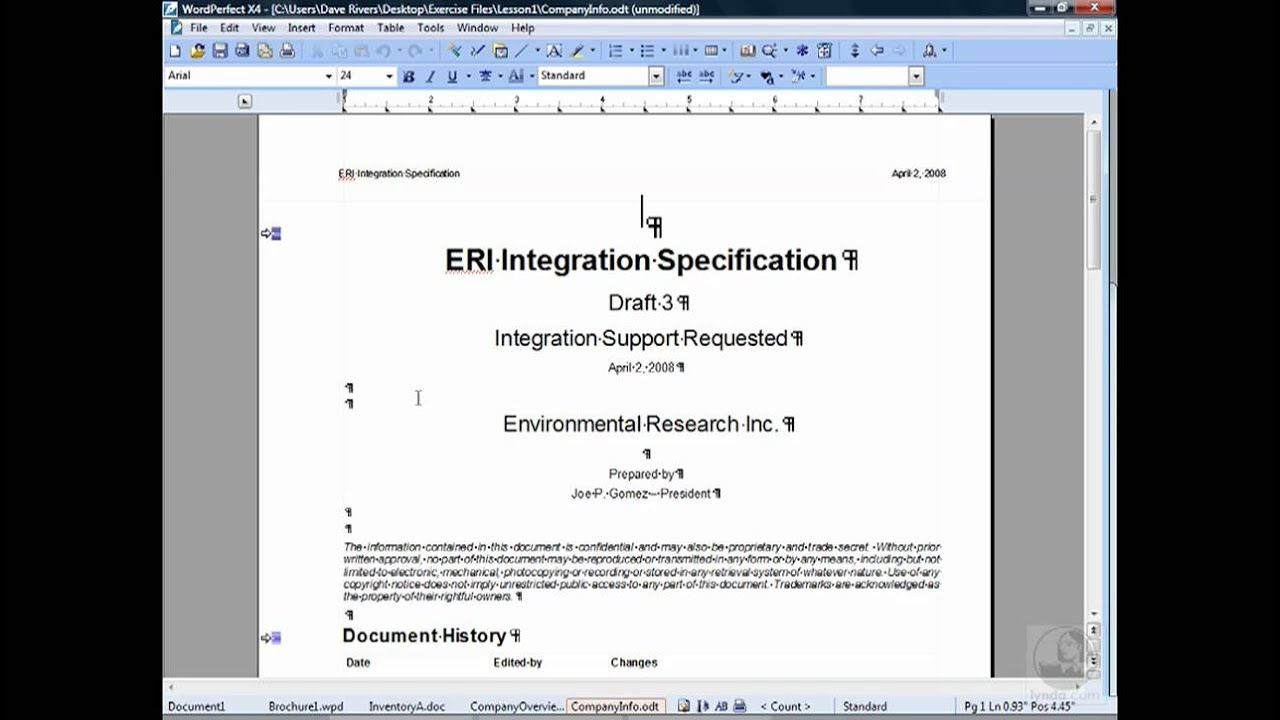 Wordperfect: Non-Printing Symbols | Lynda