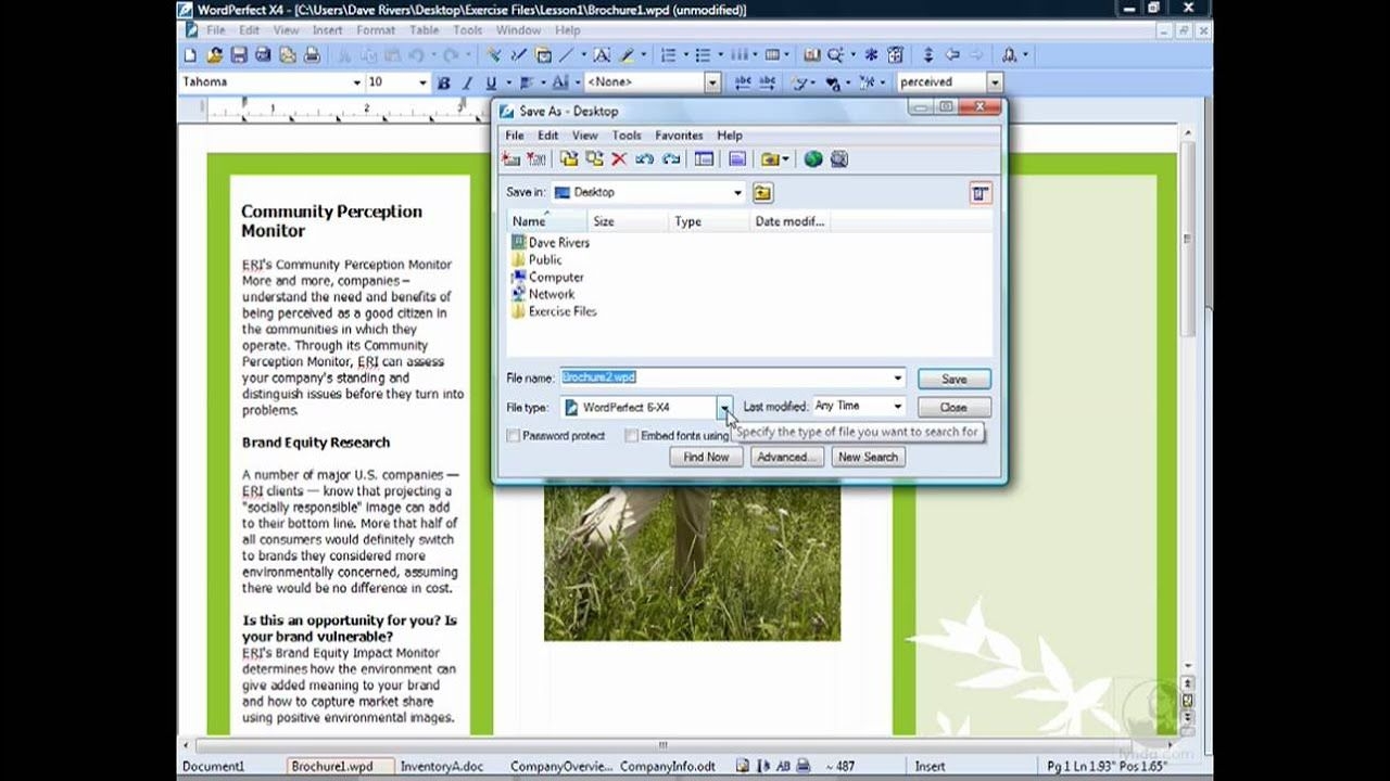 Wordperfect: Saving A File | Lynda