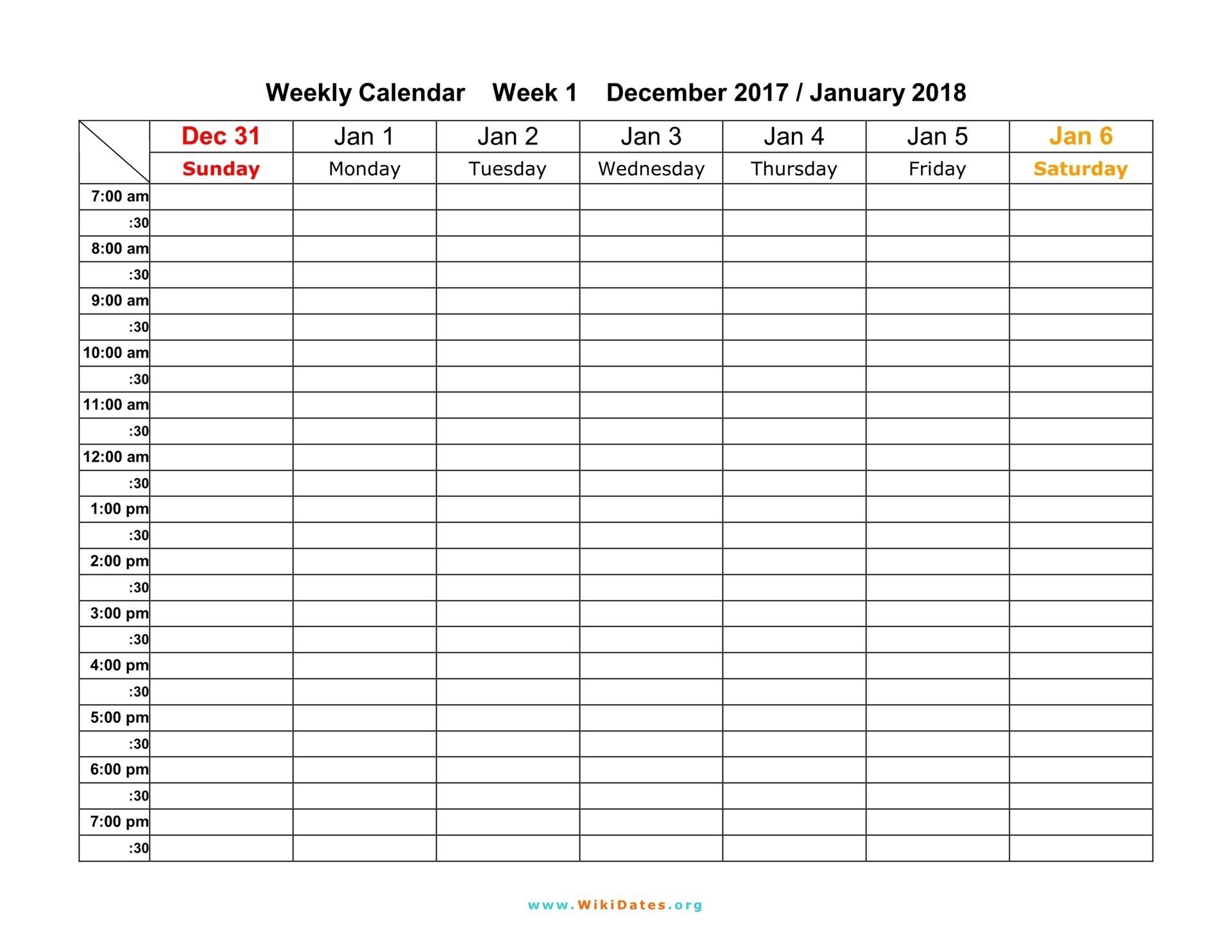 Work Week Calendar 2018 Geocvc Co | Weekly Calendar Template