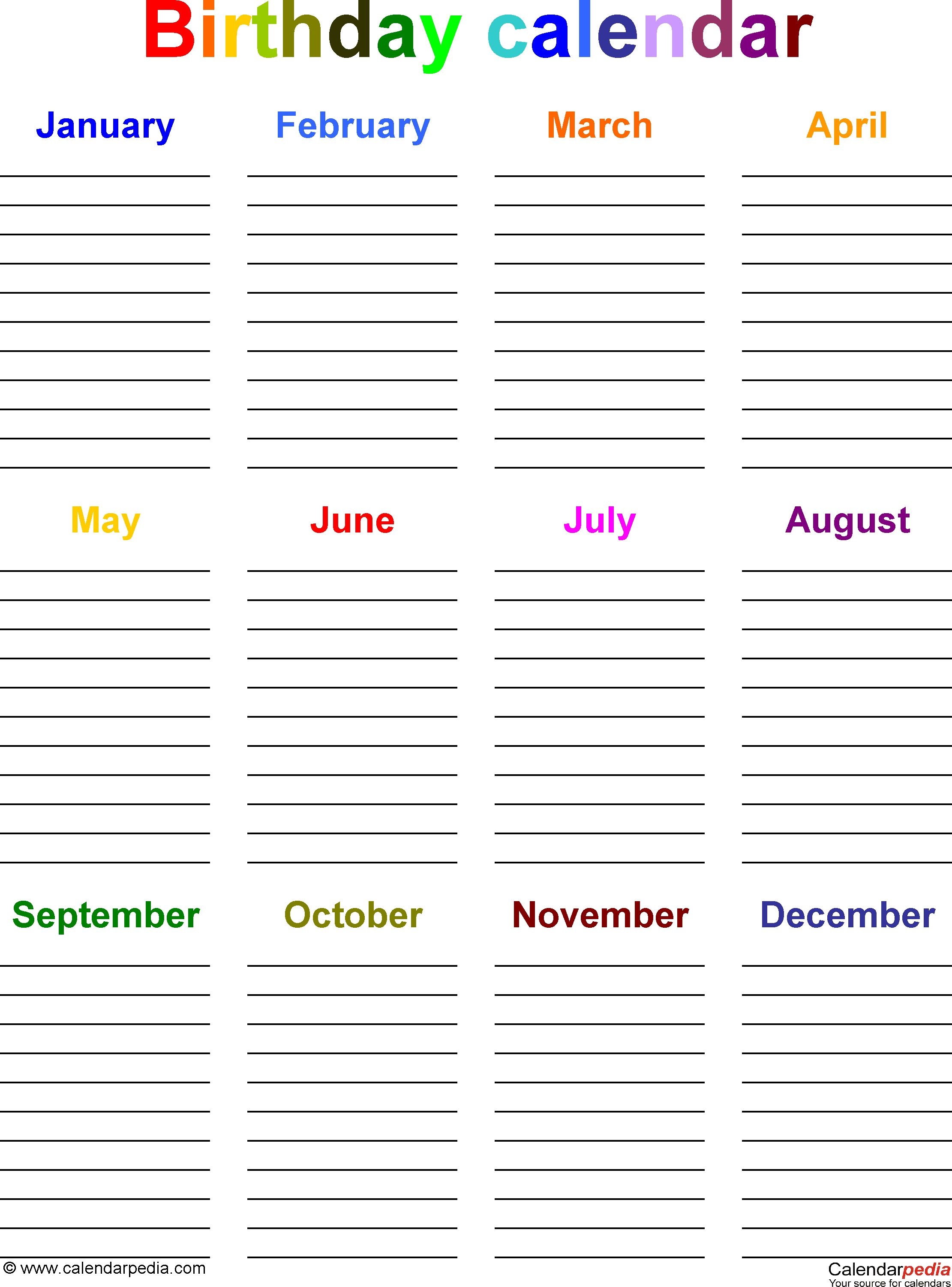 Create Your Birthday Calendar Fill In Online Get Your Calendar Printable