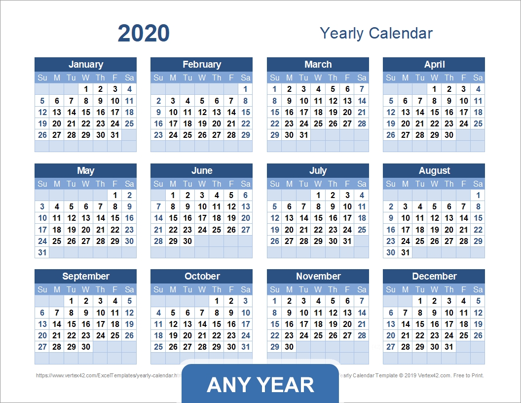 Effective Excel 5 Year Calendar