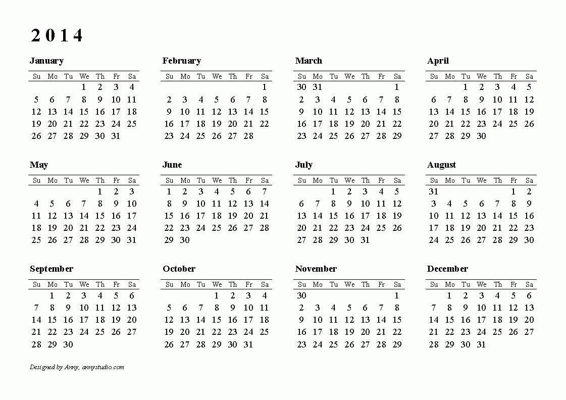 2014 Calendar Template | Printable Calendars 2014, Calendars