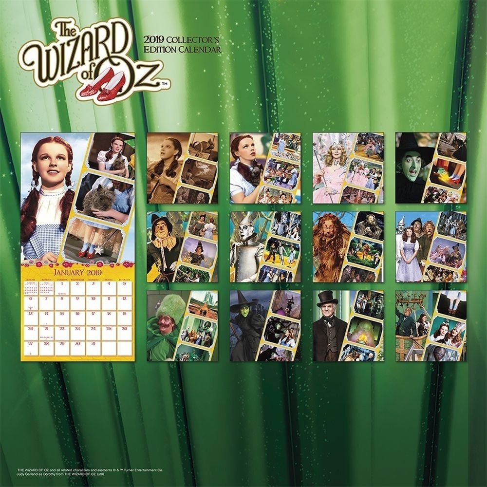 2019 Wizard Of Oz Collector&#039;S Edition 2019 Wall Calendar, Classic Movies By  Tren