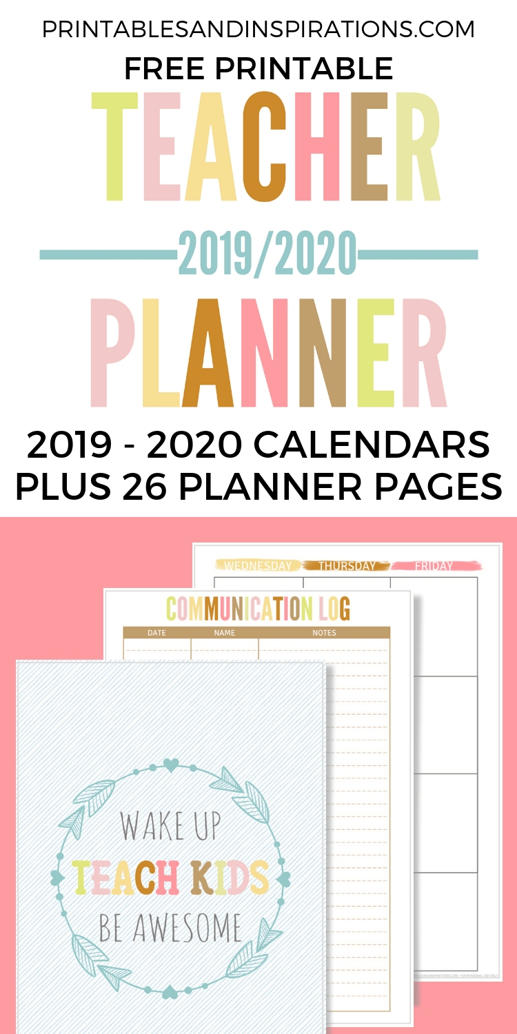 2020 2021 Teacher Planner Free Printable - Printables And