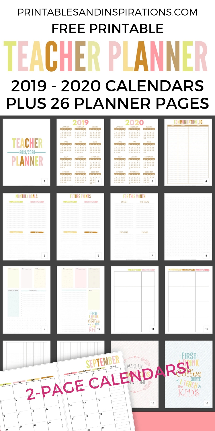 2020 2021 Teacher Planner Free Printable - Printables And