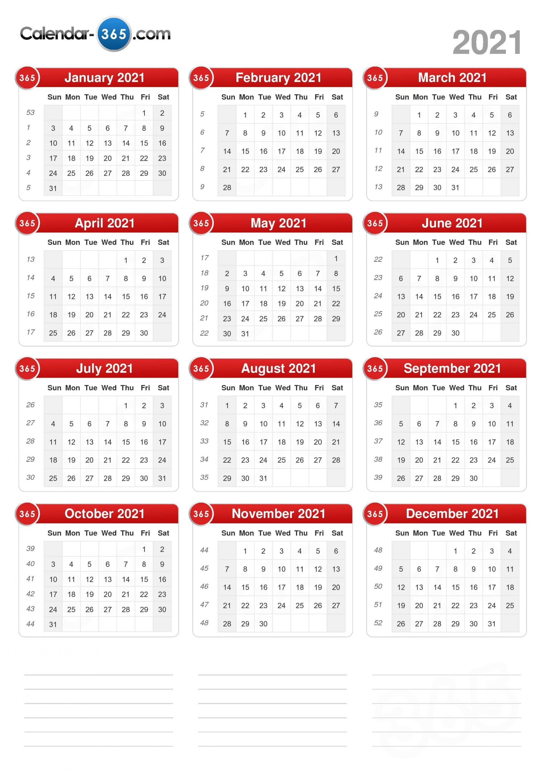 2021 Calendar