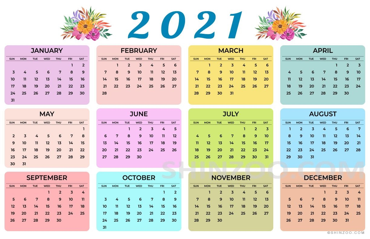 2021 Calendar Printable 11X17 Planner Template