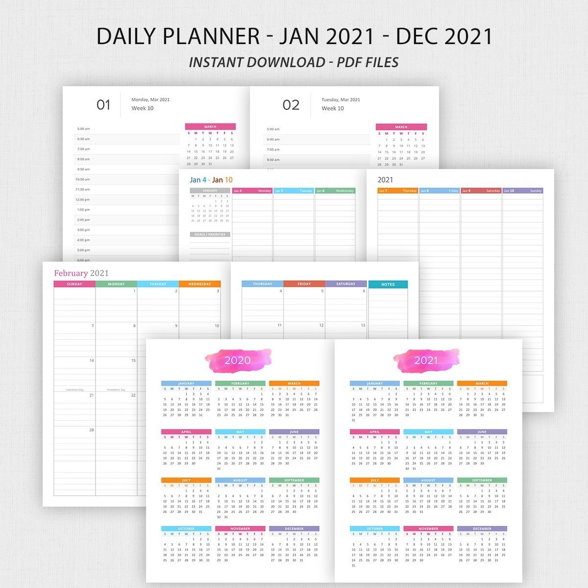 2021 Daily Planner Printable Binder