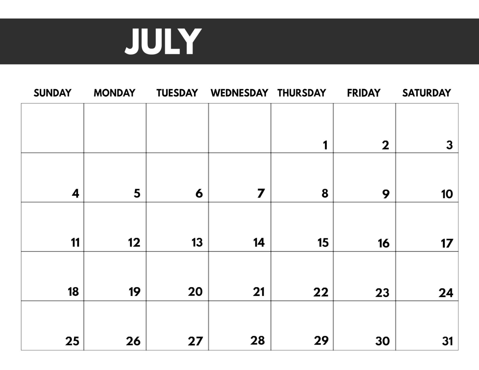 Perfect July 2021 8.5 X 11 Printable | Get Your Calendar ...