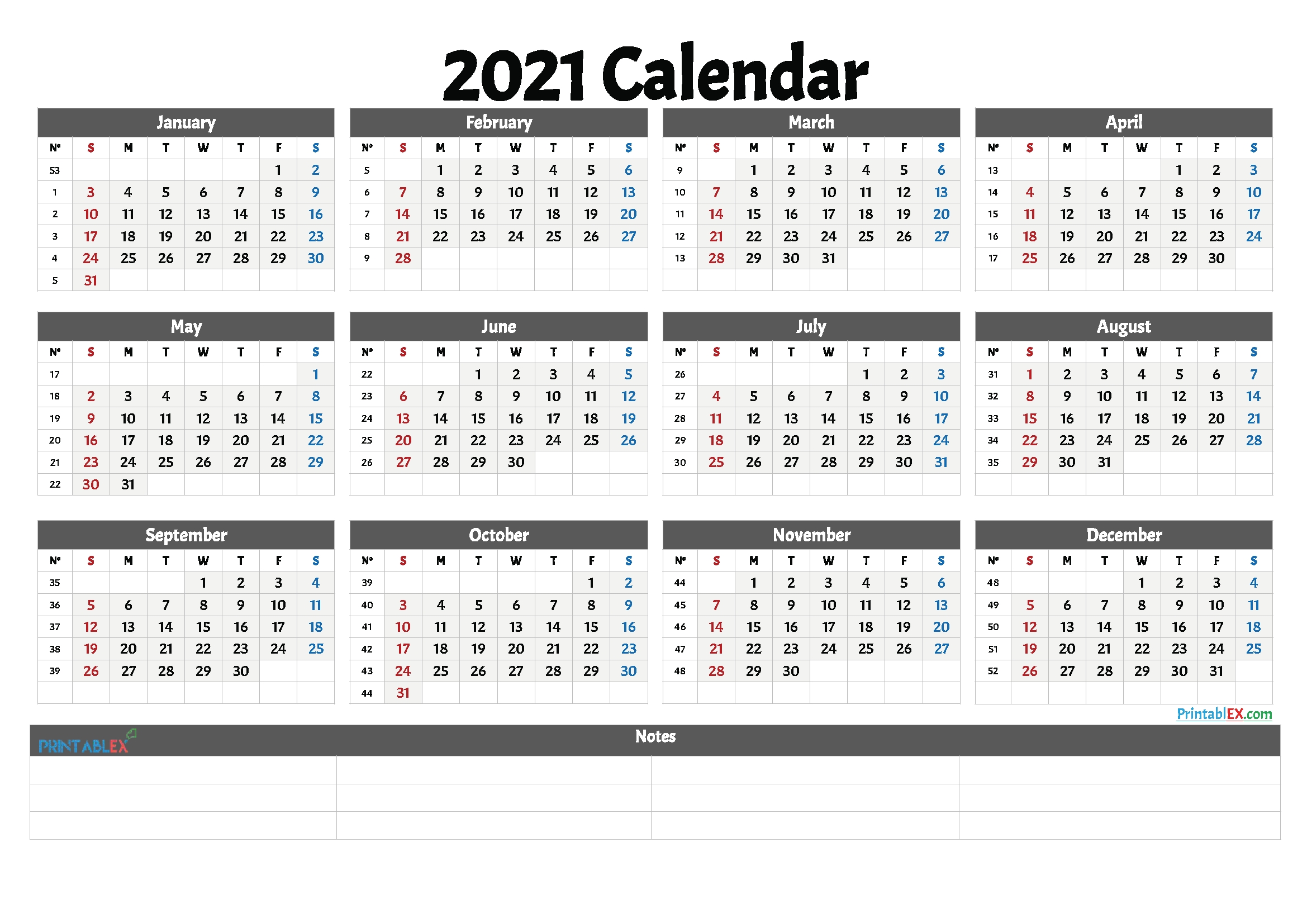 universal 2021 calendar with week number get your