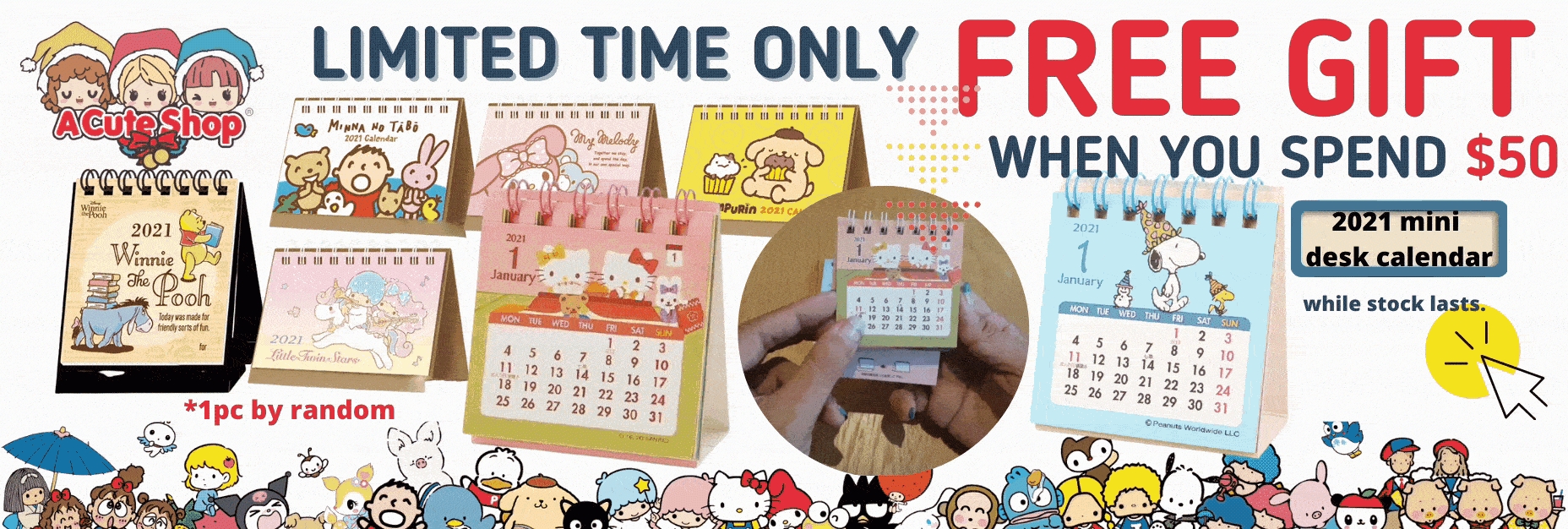 2021 Hello Kitty Rilakkuma Snoopy Anime Planners, Calendar